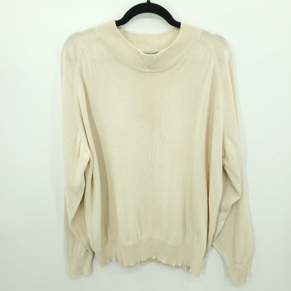 WinterSilks Silk/Cashmere Boat Neck Sweater 2X Cream